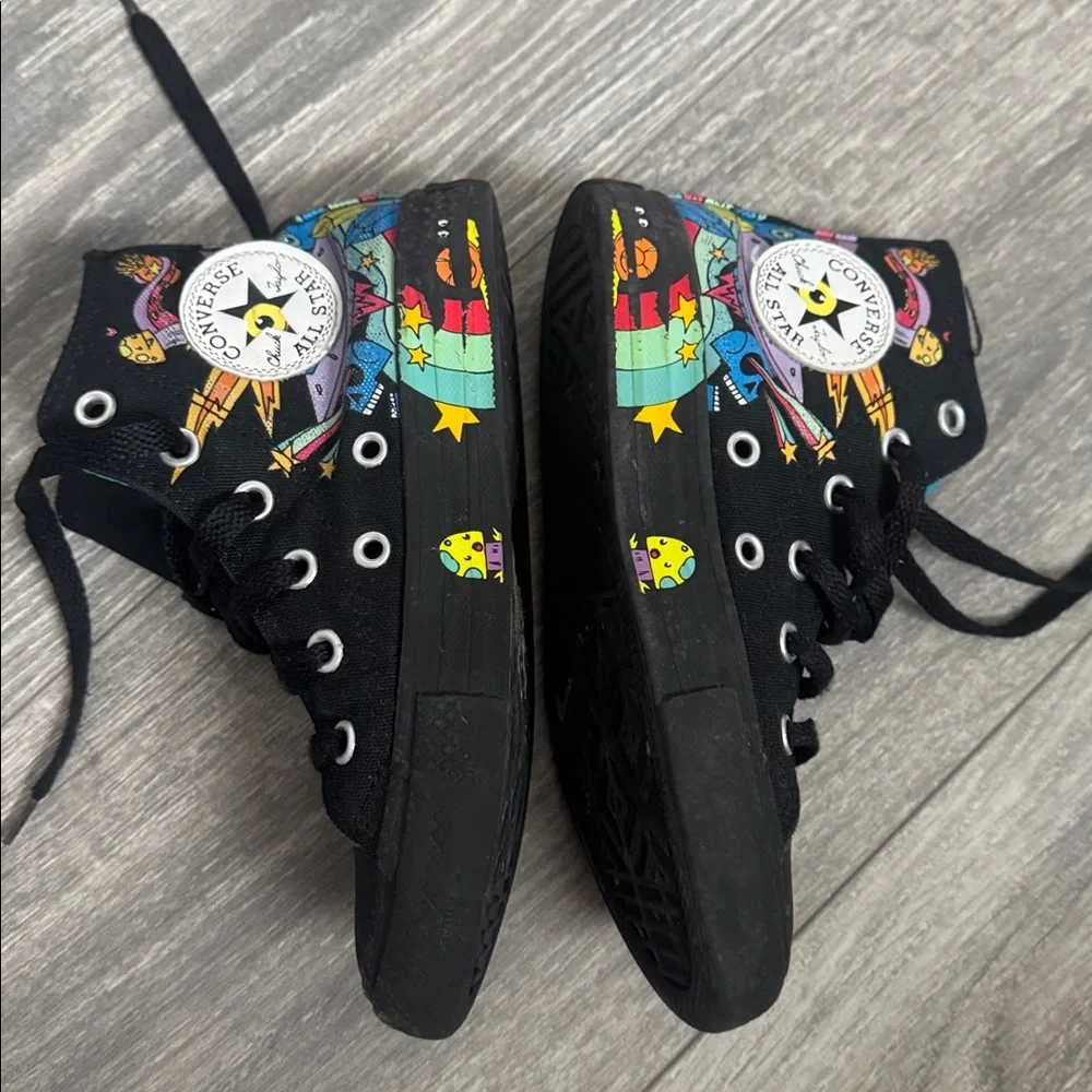 Converse Black and Multicolor Kids High-Tops